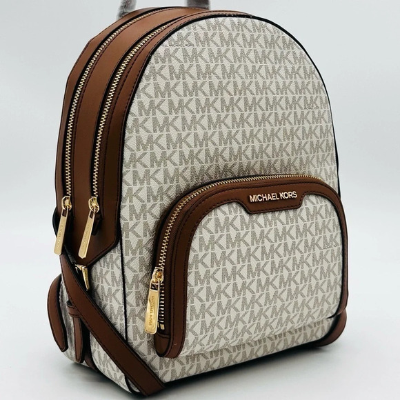 Michael Kors Medium Jaycee Zip Packet Backpack Brown - Picture 3 of 12